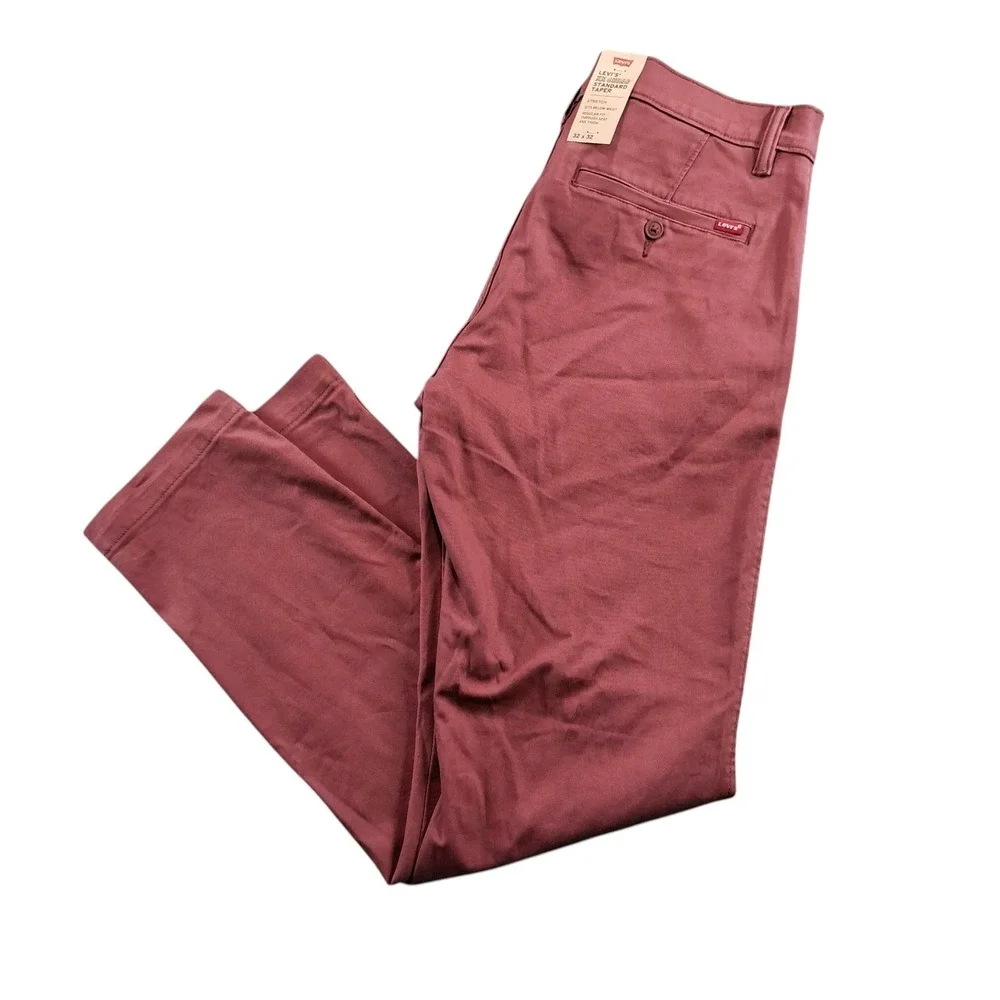 Levi's Men XX‎ Chino Standard Taper 32x32 Coral Red Stretch Twill Pants